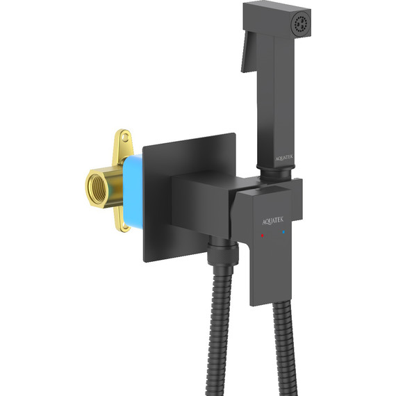 Набор для гигиенического душа Aquatek Либра AQ1022MB (со скрытой частью) чёрный матовый - фото 3