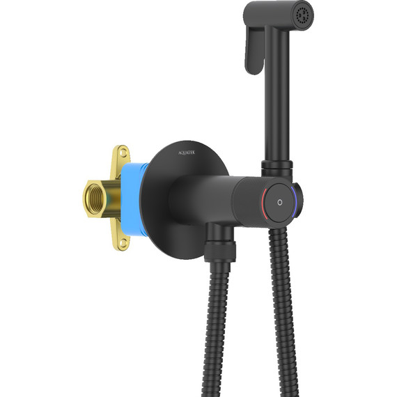 Набор для гигиенического душа Aquatek Бетта AQ1023MB (со скрытой частью) чёрный матовый - фото 3