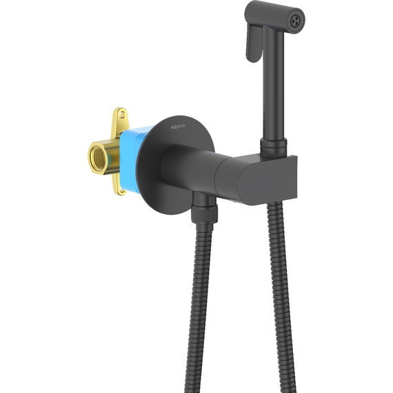 Гигиенический душ Aquatek Оберон AQ1024MB (со скрытой частью и с прогрессивным картриджем) чёрный матовый - фото 2