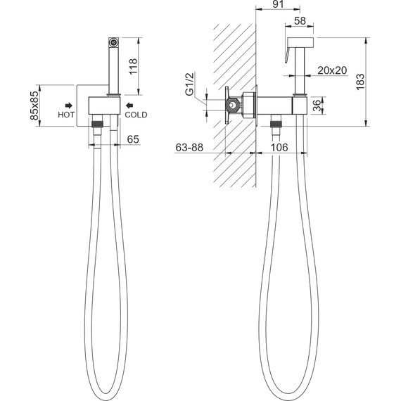Гигиенический душ Aquatek Лира AQ1025CR (со скрытой частью) - фото 5