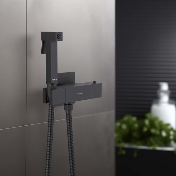 Набор для гигиенического душа Aquatek Либра AQ1028MB (со скрытой частью) чёрный матовый - фото 6