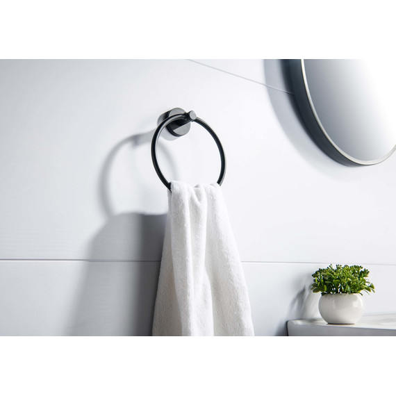 Кольцо для полотенец Aquatek Европа AQ4112MB, цвет чёрный матовый - фото 4