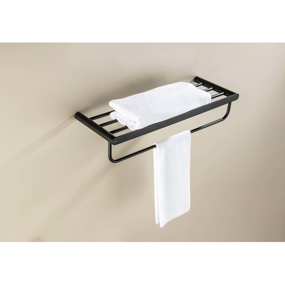 Полка для полотенец Aquatek Лира AQ4415MB, цвет чёрный матовый - фото 5