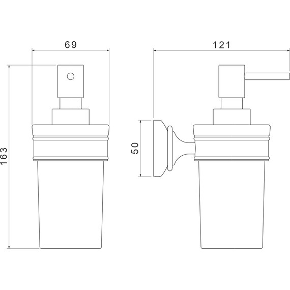 Дозатор для жидкого мыла Aquatek Классик AQ4505MB, цвет чёрный матовый - фото 5