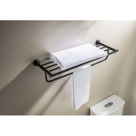 Полка для полотенец Aquatek Классик AQ4515MB, цвет чёрный матовый - фото 5
