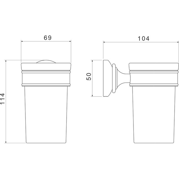 Стакан для зубных щеток Aquatek Классик AQ4527PG, цвет золото - фото 5