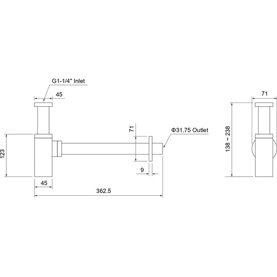 Сифон для умывальника Aquatek AQ6013MB, чёрный матовый - фото 7