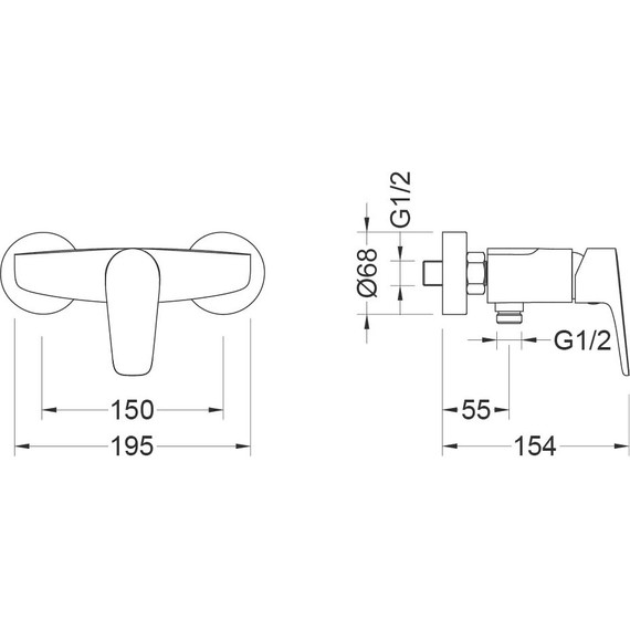 Смеситель для душа Aquatek Бетта AQ1132CR, Цвет производителя: хром - фото 4