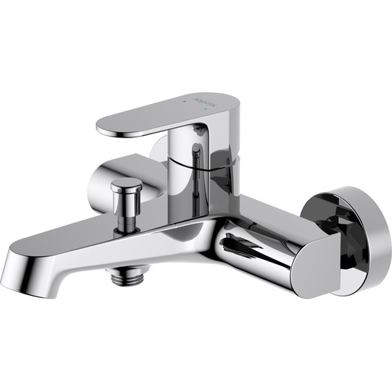 Набор смесителей 3 в 1 для ванны с коротким изливом Aquatek Оберон AQ1230CR, Цвет производителя: хром - фото 3