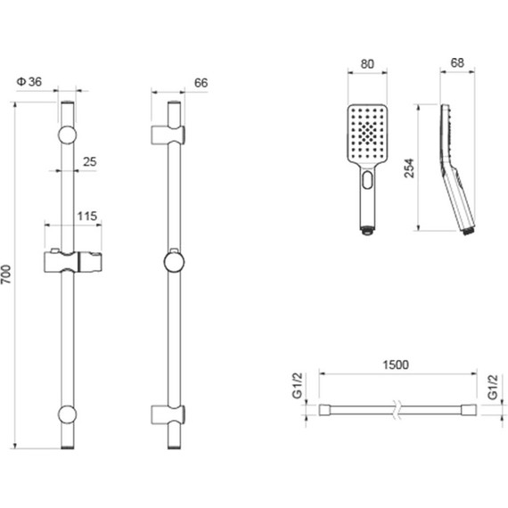 Смеситель для душа Aquatek Лира AQ1432MB, чёрный матовый, Цвет производителя: чёрный матовый - фото 3