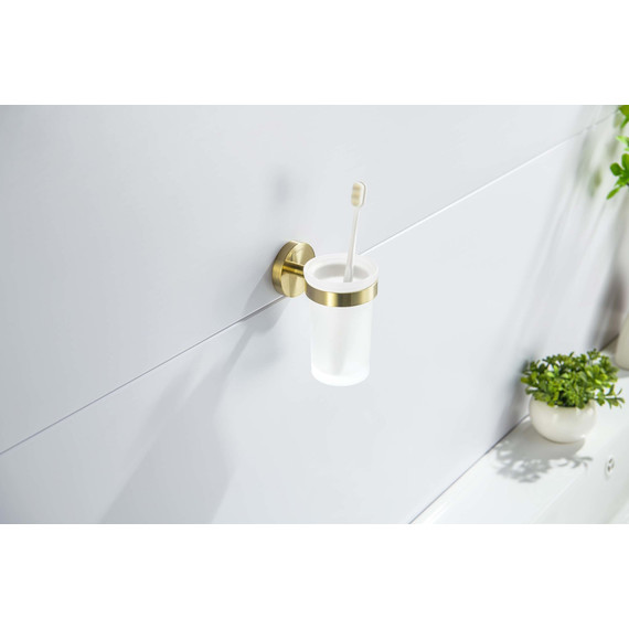 Стакан для зубных щеток Aquatek Европа AQ4104BG, цвет золото шлифованное - фото 4