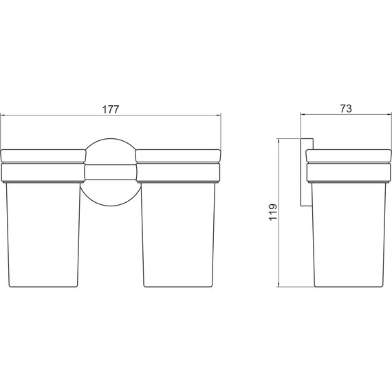 Стакан двойной для зубных щеток Aquatek Европа AQ4117BGM, цвет оружейная сталь - фото 3