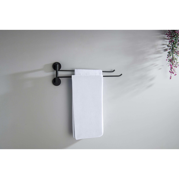 Держатель для полотенец Aquatek Бетта AQ4613MB, цвет чёрный матовый - фото 3