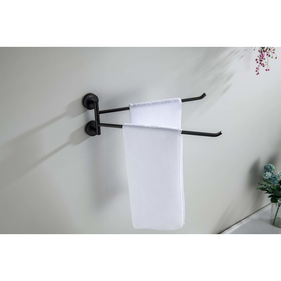 Держатель для полотенец Aquatek Бетта AQ4613MB, цвет чёрный матовый - фото 5