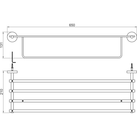 Полка для полотенец Aquatek Бетта AQ4615MB, цвет чёрный матовый - фото 7