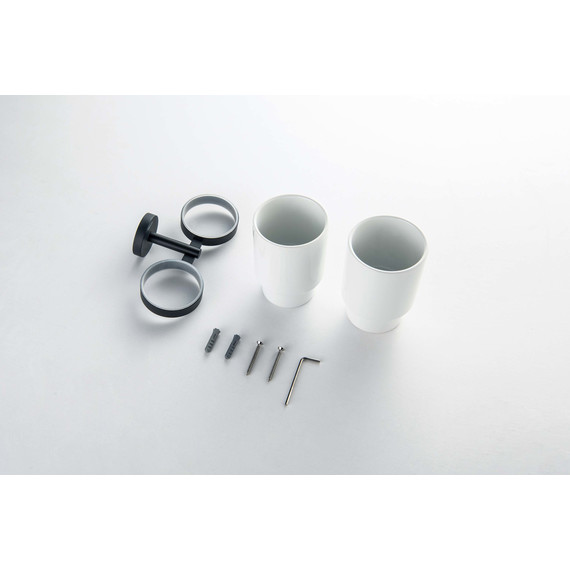 Двойной стакан для зубных щеток Aquatek Бетта AQ4617MB, цвет чёрный матовый - фото 5