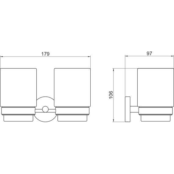 Двойной стакан для зубных щеток Aquatek Бетта AQ4617MB, цвет чёрный матовый - фото 6