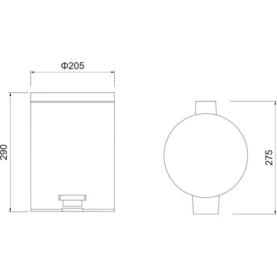 Ведро для мусора с педалью Aquatek  AQ4991MB, цвет чёрный матовый - фото 6