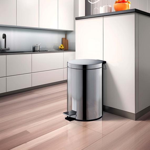 Ведро для мусора с педалью Aquatek 8 л AQ4992CR - фото 6