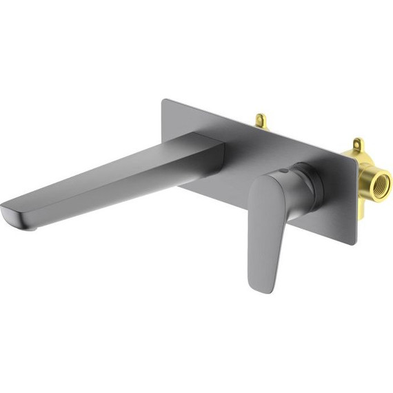 Смеситель для раковины настенный Aquatek Бетта AQ1113BGM, оружейная сталь, Цвет производителя: оружейная сталь - фото 2