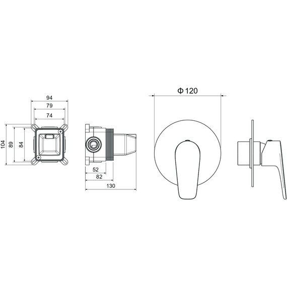 Смеситель для душа Aquatek Бетта AQ1166BGM (со скрытой частью) оружейная сталь - фото 3