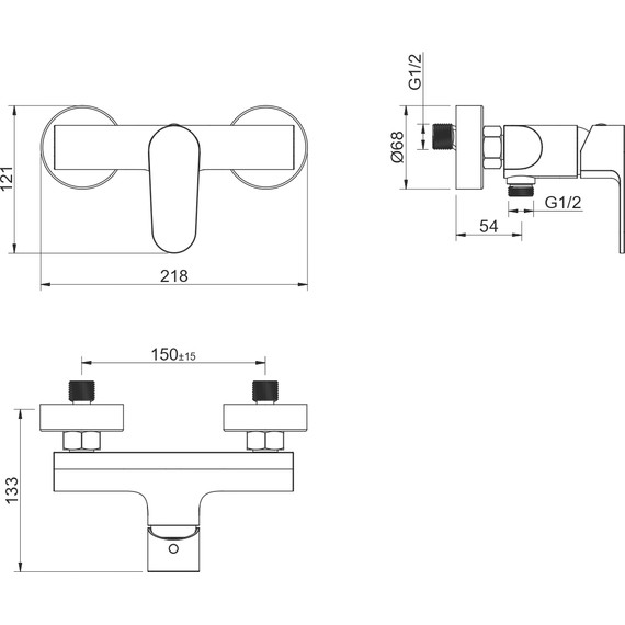 Смеситель для душа Aquatek Оберон AQ1260BG, золото шлифованное, Цвет производителя: золото шлифованное - фото 4