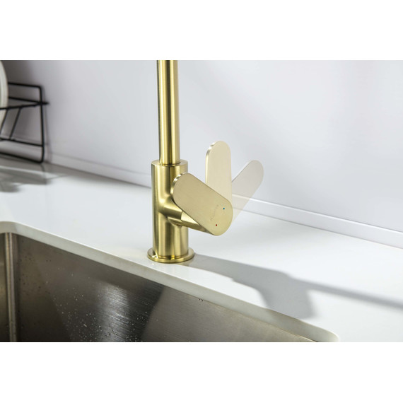 Смеситель для кухни Aquatek Оберон AQ1282BG, золото шлифованное, Цвет производителя: золото шлифованное - фото 6