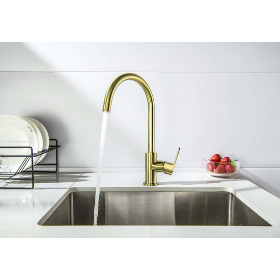 Смеситель для кухни Aquatek Оберон AQ1282BG, золото шлифованное, Цвет производителя: золото шлифованное - фото 7