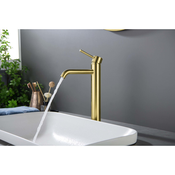 Смеситель для раковины высокий Aquatek Европа AQ1304BG, золото шлифованное, Цвет производителя: золото шлифованное - фото 3