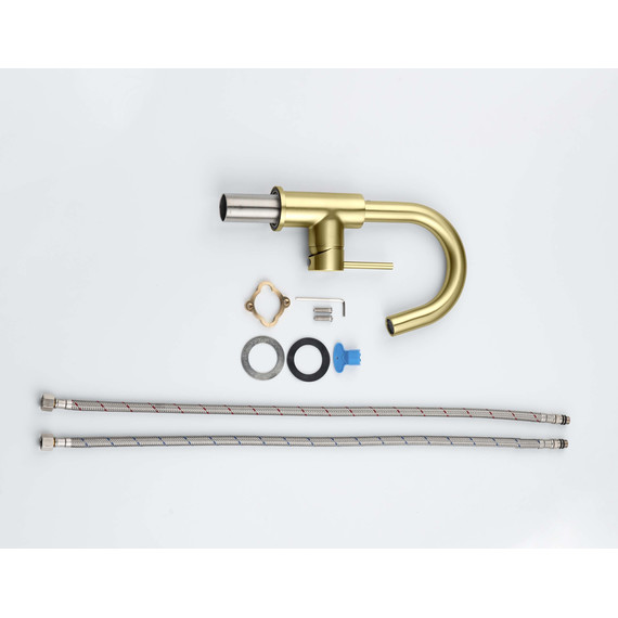 Смеситель для раковины Aquatek Европа AQ1307BG, золото шлифованное, Цвет производителя: золото шлифованное - фото 5