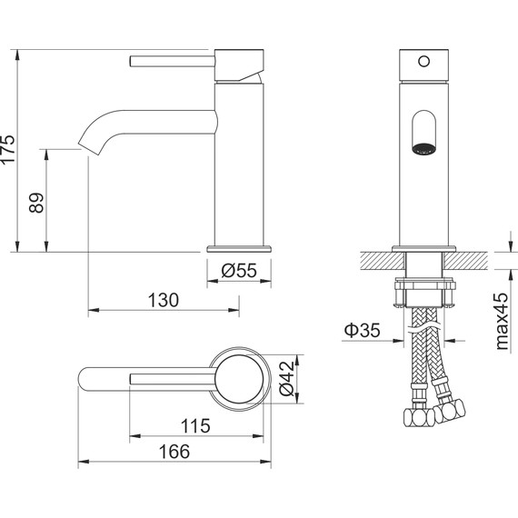 Смеситель для раковины Aquatek Европа AQ1310BGM, оружейная сталь, Цвет производителя: оружейная сталь - фото 9
