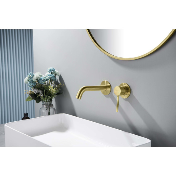 Смеситель для раковины настенный Aquatek Европа AQ1313BG, золото шлифованное, Цвет производителя: золото шлифованное - фото 5