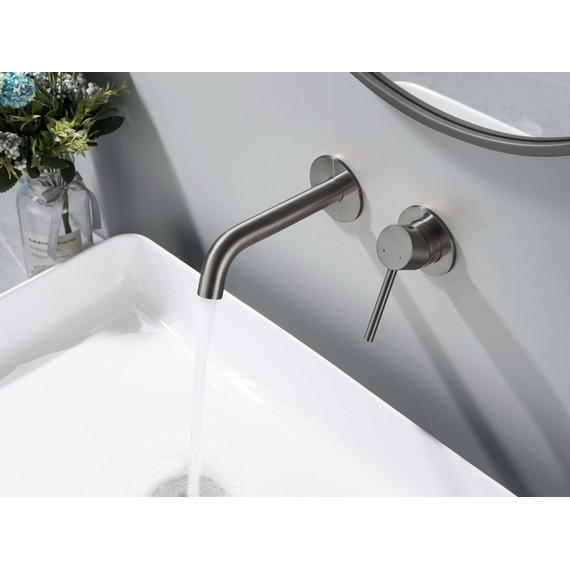 Смеситель для раковины настенный Aquatek Европа AQ1313BGM, оружейная сталь, Цвет производителя: оружейная сталь - фото 8