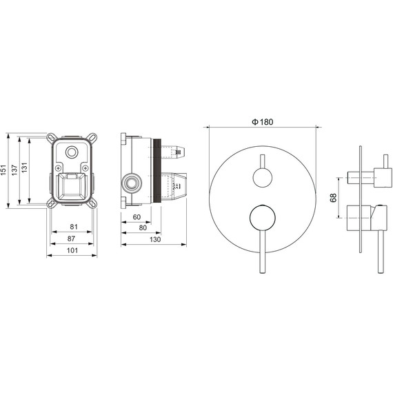 Смеситель для ванны Aquatek Европа AQ1346BG (со скрытой частью) золото шлифованное, Цвет производителя: золото шлифованное - фото 4