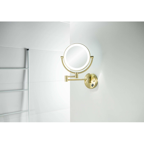 Зеркало косметическое настенное Aquatek AQ4912BG, цвет золото шлифованное - фото 8