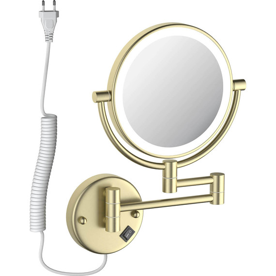 Зеркало косметическое настенное Aquatek AQ4915BG, цвет золото шлифованное - фото 2