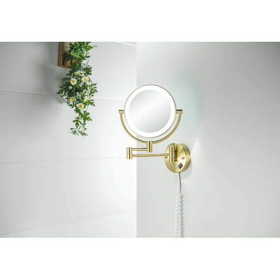 Зеркало косметическое настенное Aquatek AQ4915BG, цвет золото шлифованное - фото 7