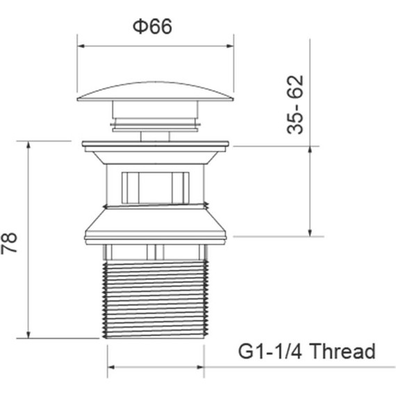 Донный клапан Aquatek AQ6002BGM, оружейная сталь - фото 3