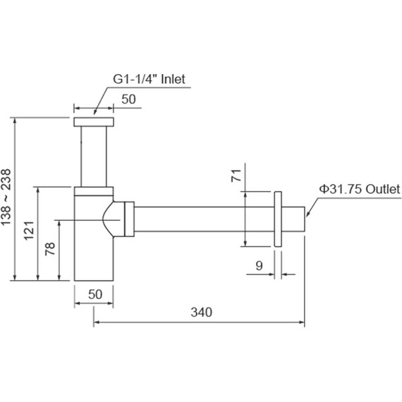 Сифон для умывальника Aquatek AQ6012BGM, оружейная сталь - фото 3