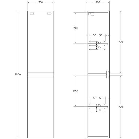 Пенал подвесной BelBagno KRAFT-1600-2A-SC-PP-L 35 см, левый, Pino Pasadena - фото 6