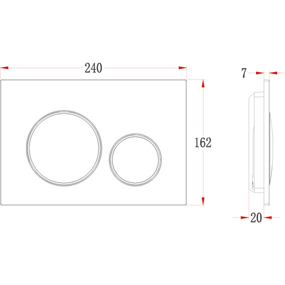 Кнопка смыва Veconi Flush FLV10-WC, белый матовый/хром - фото 2