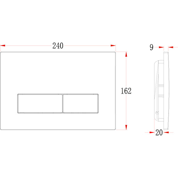Кнопка смыва Veconi Flush FLV1-B, чёрный матовый - фото 2