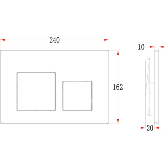 Кнопка смыва Veconi Flush FLV4-GM, оружейная сталь матовая - фото 2