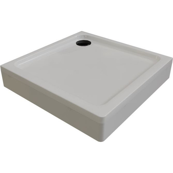 Поддон акриловый Радомир Берген SQ 100х100 см (сифон чёрный) - фото 