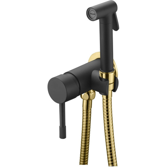Набор для гигиенического душа Boheme Uno 467-BG (со скрытой частью) чёрный/золото, Цвет производителя: чёрный, золото - фото 