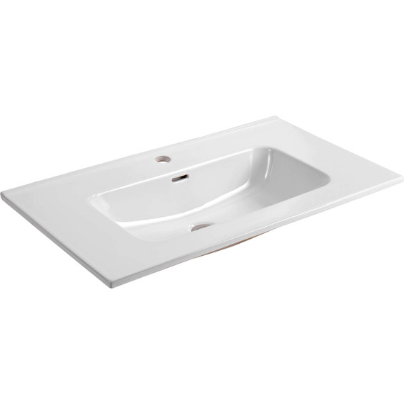 Тумба подвесная с раковиной-столешницей Aquatek 80 см AQ77080-MG, серый матовый - фото 6