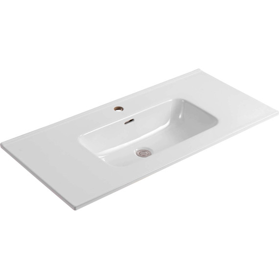 Тумба подвесная с раковиной-столешницей Aquatek 100 см AQ77100-MG, серый матовый - фото 5