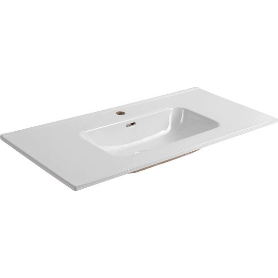 Тумба подвесная с раковиной-столешницей Aquatek 100 см AQ77100-LC, капучино светлый - фото 5