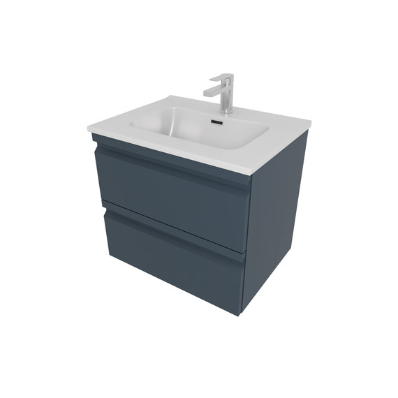 Тумба подвесная с раковиной Aquatek 60 см AQ77060-MG, серый матовый - фото 