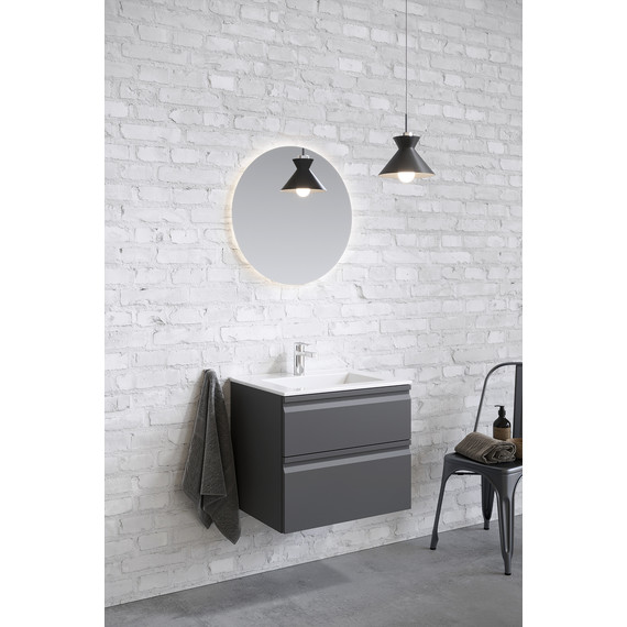 Тумба подвесная с раковиной Aquatek 60 см AQ77060-MG, серый матовый - фото 4